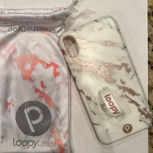 Excellent Condition - Rose/white marble Loopy Case - iPhone XS Max